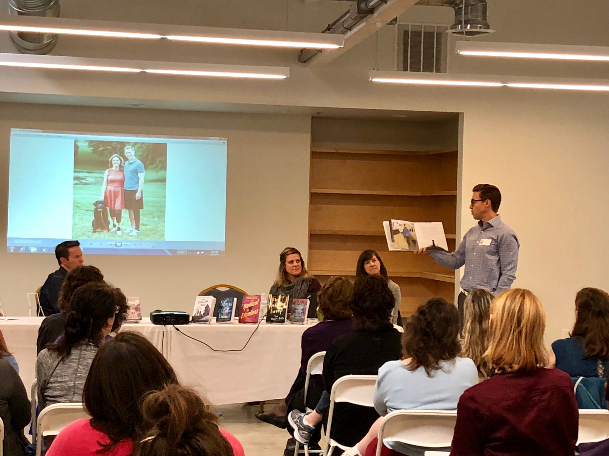 Patrick presenting at the Candlewick Press Boston Librarian Preview.
