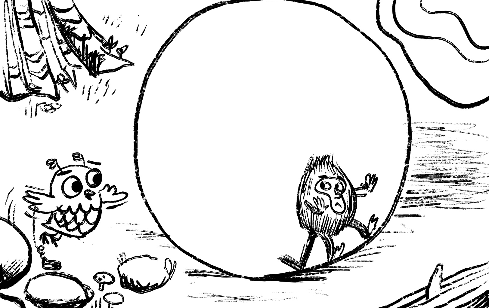 I liked the idea of Monkey going inside a gigantic red ball but ultimately this scene was removed.