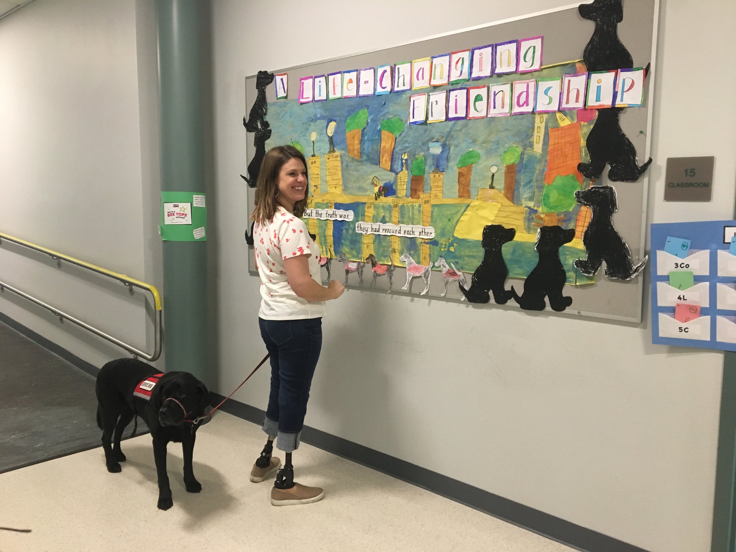 Here Jessica takes a look at a beautiful RESCUE & JESSICA bulletin board decorated by students.