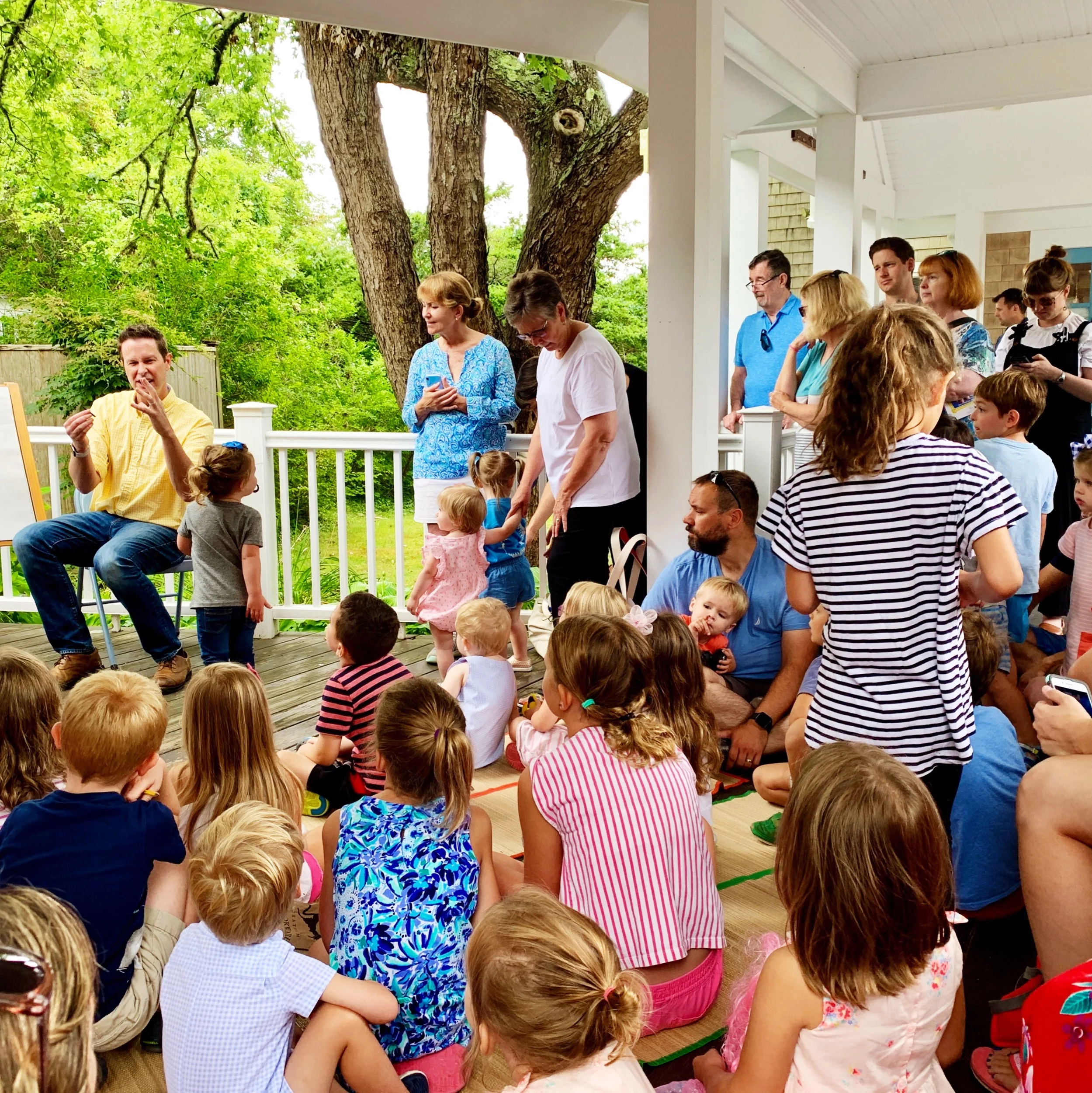Gesturing strangely at the Where The Sidewalk Ends bookstore presentation. 