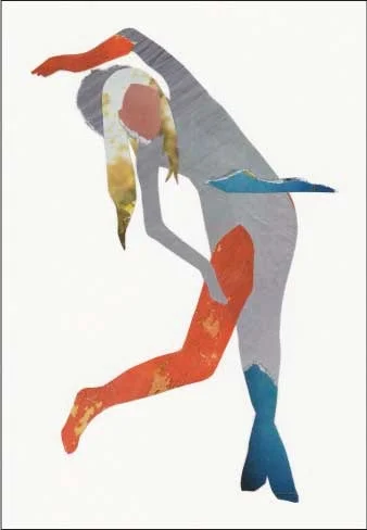 I Have Always Been An Awkward Mermaid 7 x 5 paper cut & collage on plastic paper