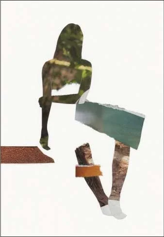 My Mother Always Told Me to Sit Like a Lady 7 x 5 paper cut & collage on plastic paper