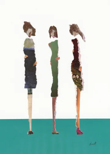   A Day At The Jewelers  7 x 5 paper cut &amp; collage on plastic paper 