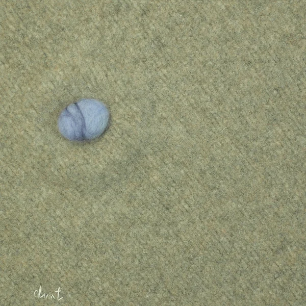  &nbsp; Nest  6 x 6 new &amp; repurposed wool and stone on wood panel 