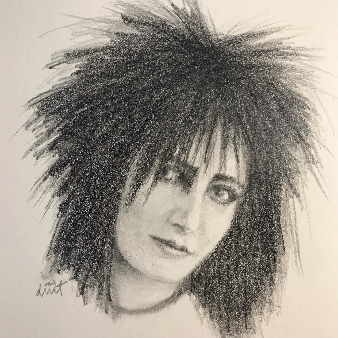 Day15: SIOUXIE SIOUX
“It was a reaction to when I was growing up, and women were supposed to be all blonde hair, gold suntan, and pink lips. It was a real black-and-white opposite of what was considered attractive. I was kicking against somethi