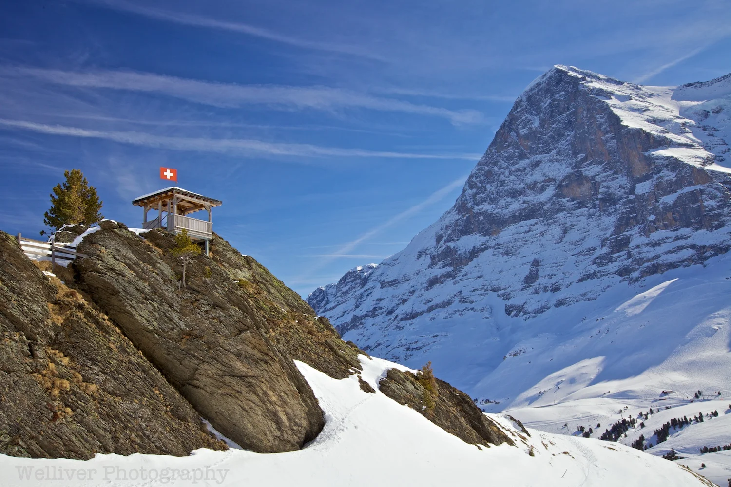 Switzerland: Hut and Eiger by Terry.