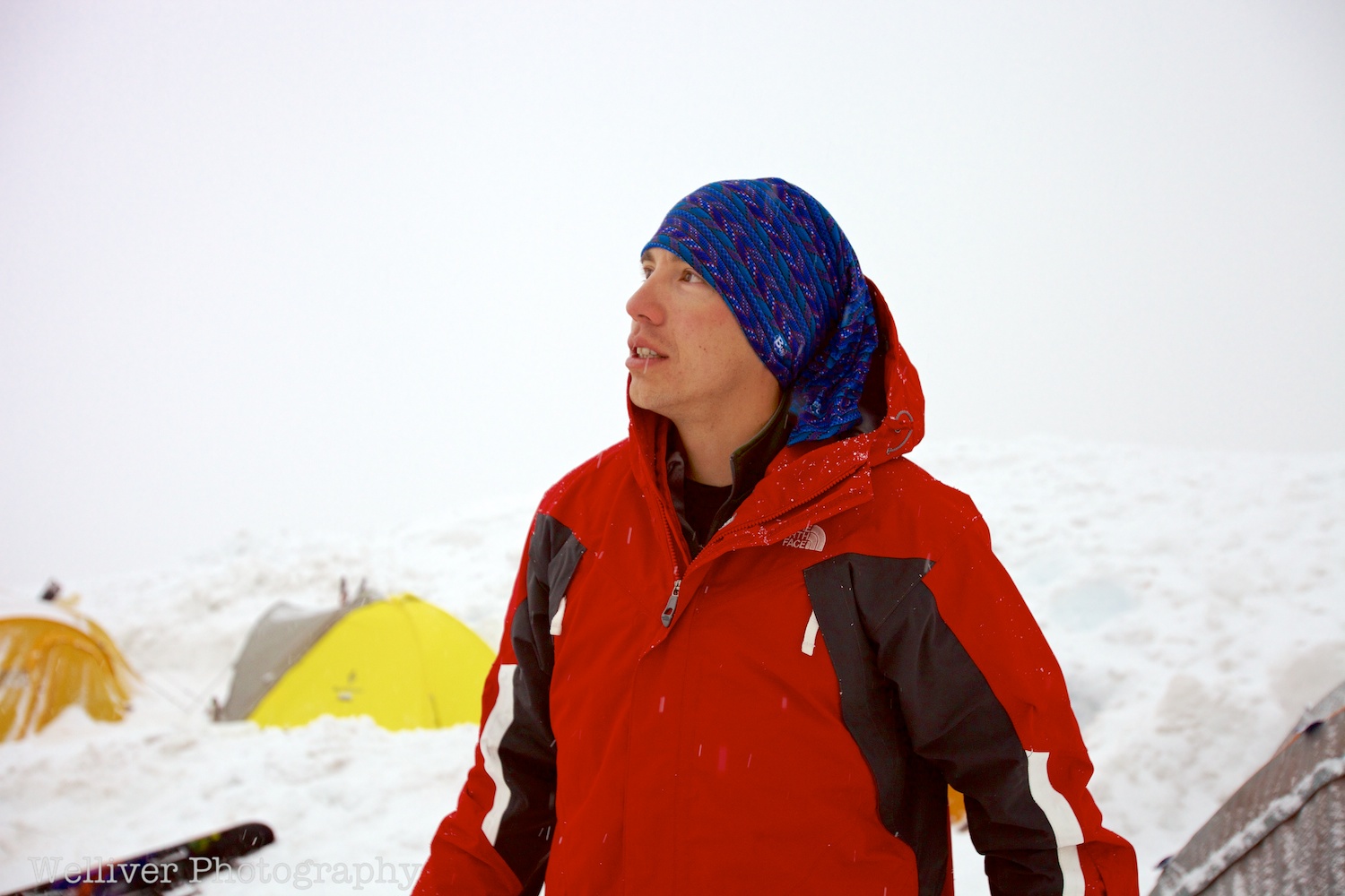 Terry's alarmed mountaineering look. You know, the ones you always see of the serious climber looking seriously at the summit that he seriously can't see because of the serious weather going on. Seriously, those are snowflakes. 
