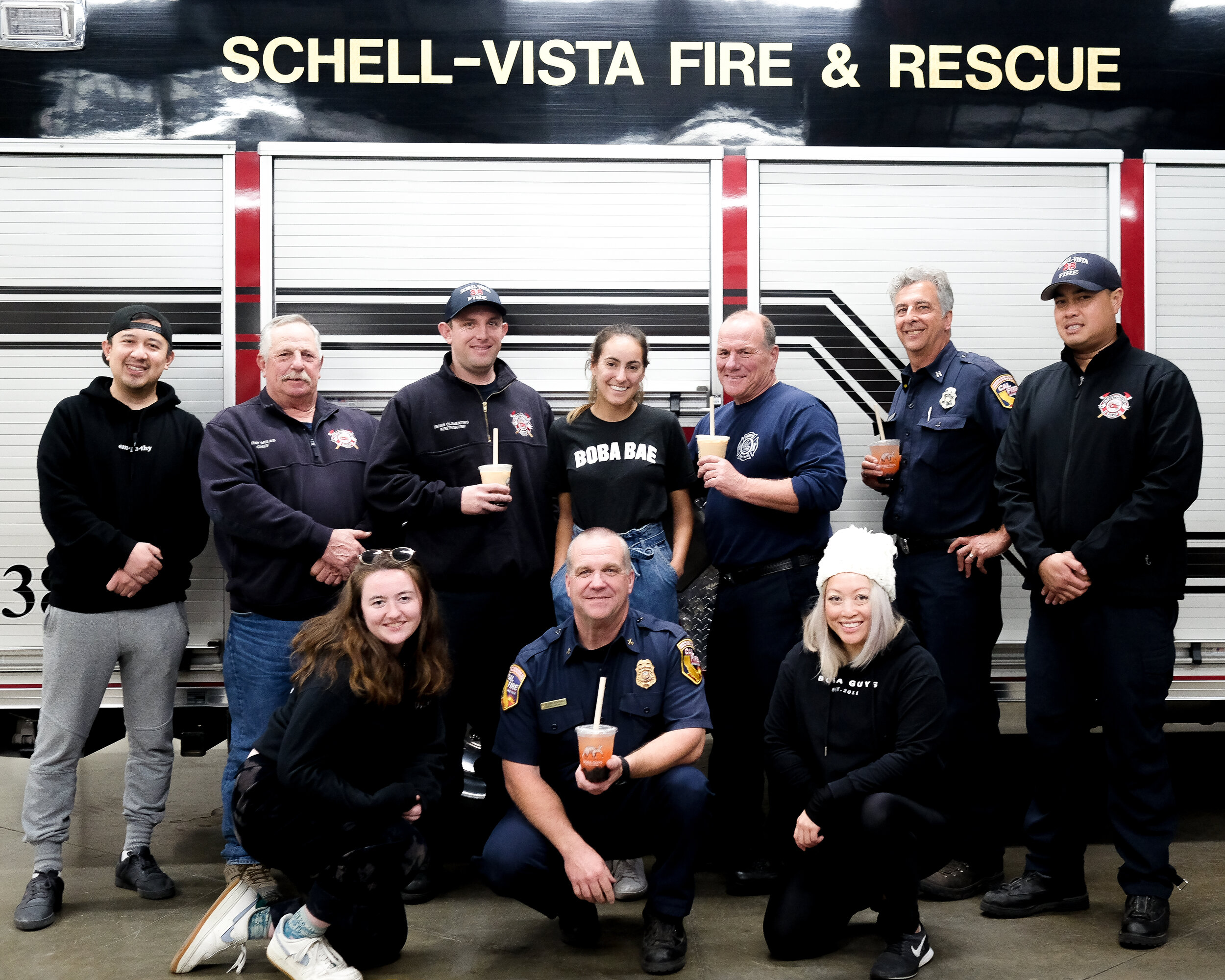 Group photo at Schell-Vista fire station