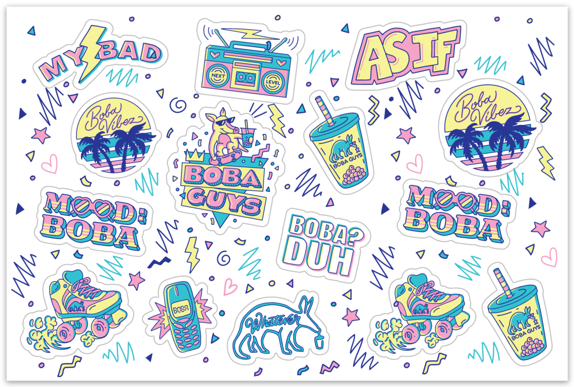 Boba sticker pack Paper & Party Supplies Stickers, Labels & Tags etna ...