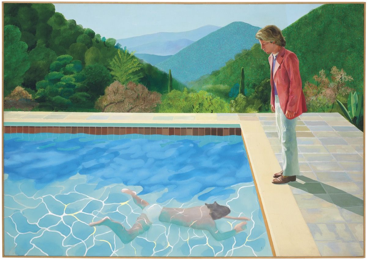 David Hockney, Portrait of an Artist (Pool with Two Figures) , 1972. Courtesy of Christie’s, via Artsy