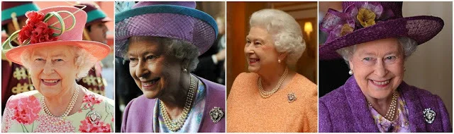 Queen Elizabeth II wearing Cullinan V (part of her inheritance)