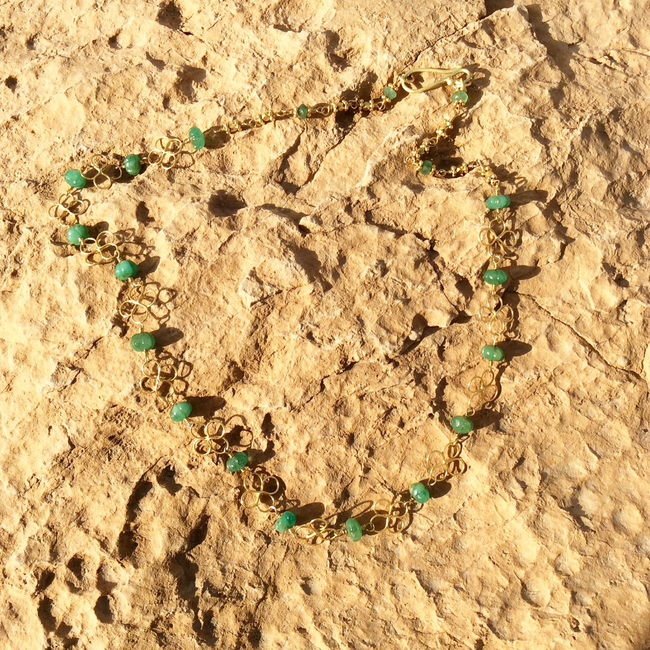 Ancient styling in a modern made necklace. Shot on location at Masada, near the Dead Sea, Israel. For more information: http://tinyurl.com/htuxtka