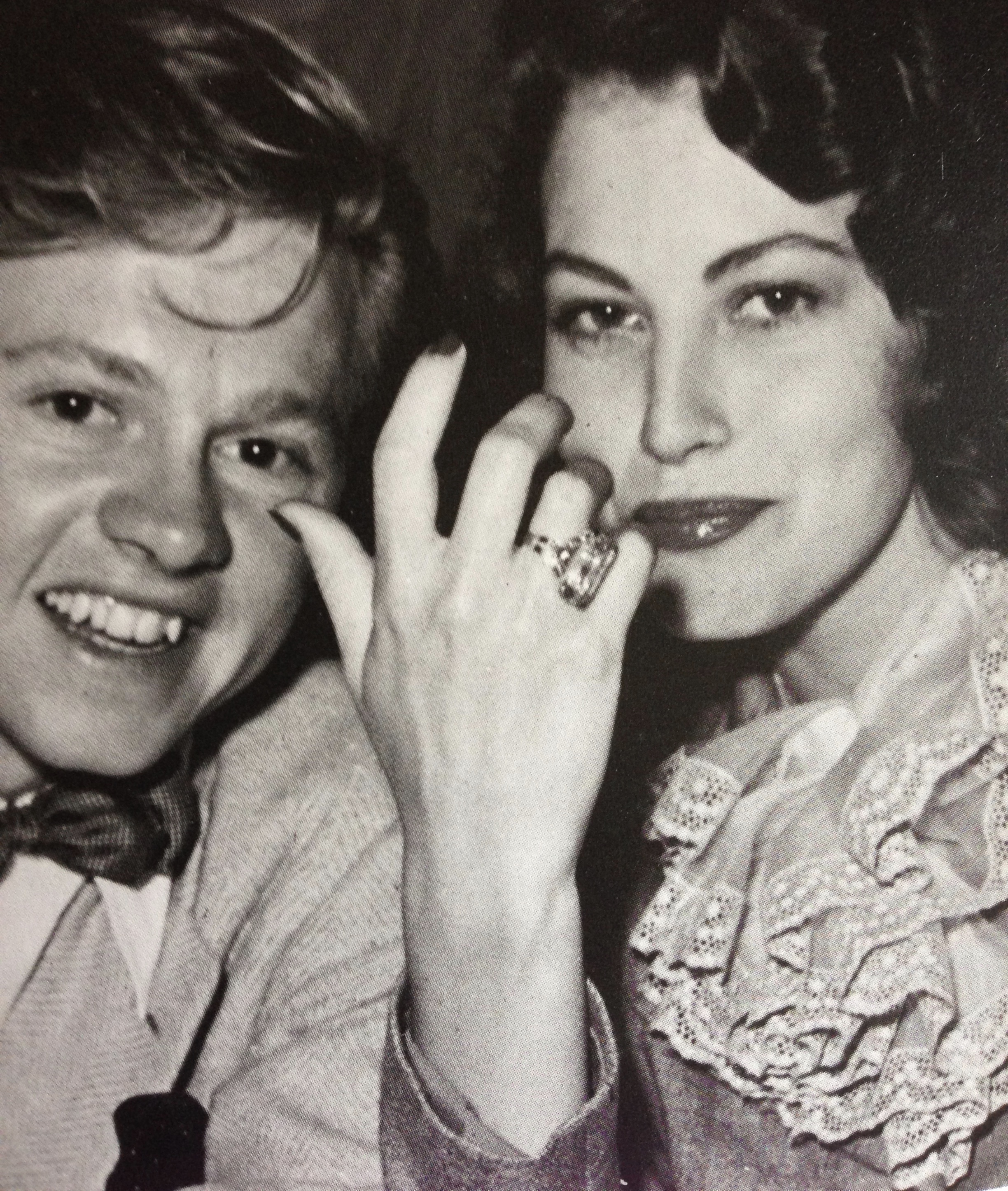 Ava Gardner and Mickey Rooney were engaged in 1942. The ring her gave her was diamonds set in yellow gold. During the war years of 1940-45, platinum was not available for use in jewellery.