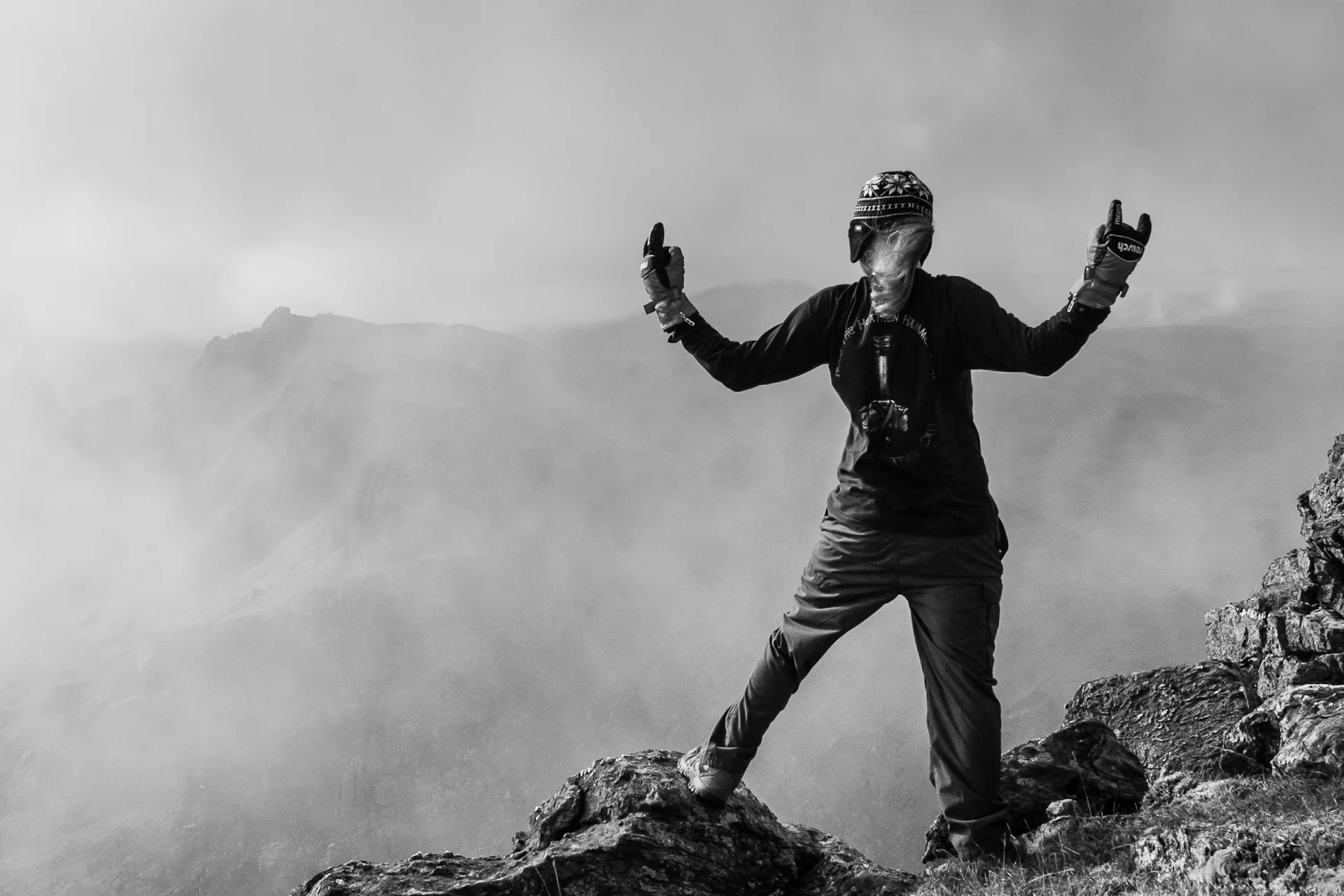 Rory, looking towards The Cobbler from Beinn Narnain. Metal t-shirt and horns obligatory. Ultimately rejected because I used a similar image. A shame because I really love this one!
