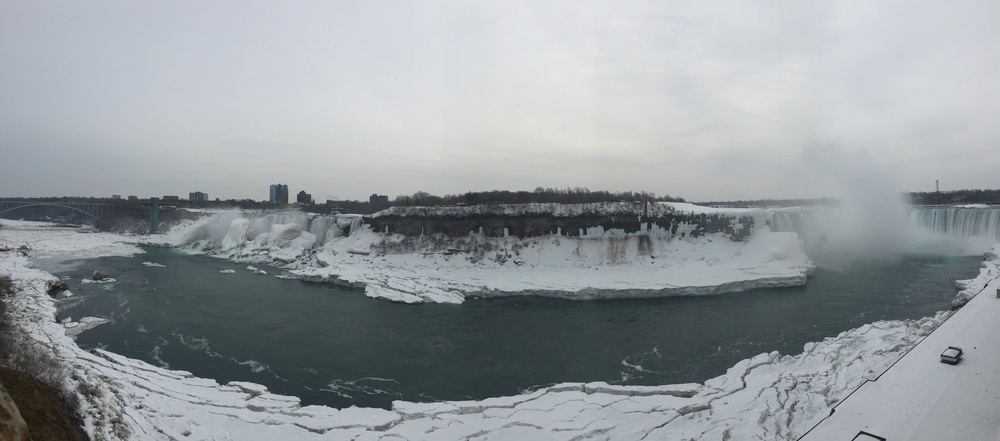 Frozen Niagara Falls - US and Canadian Sides
