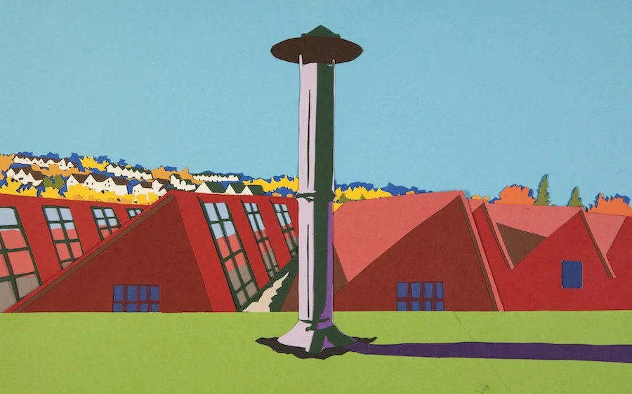 Warehouse Roof (2013): Cut Paper Collage by Joseph Opshinsky