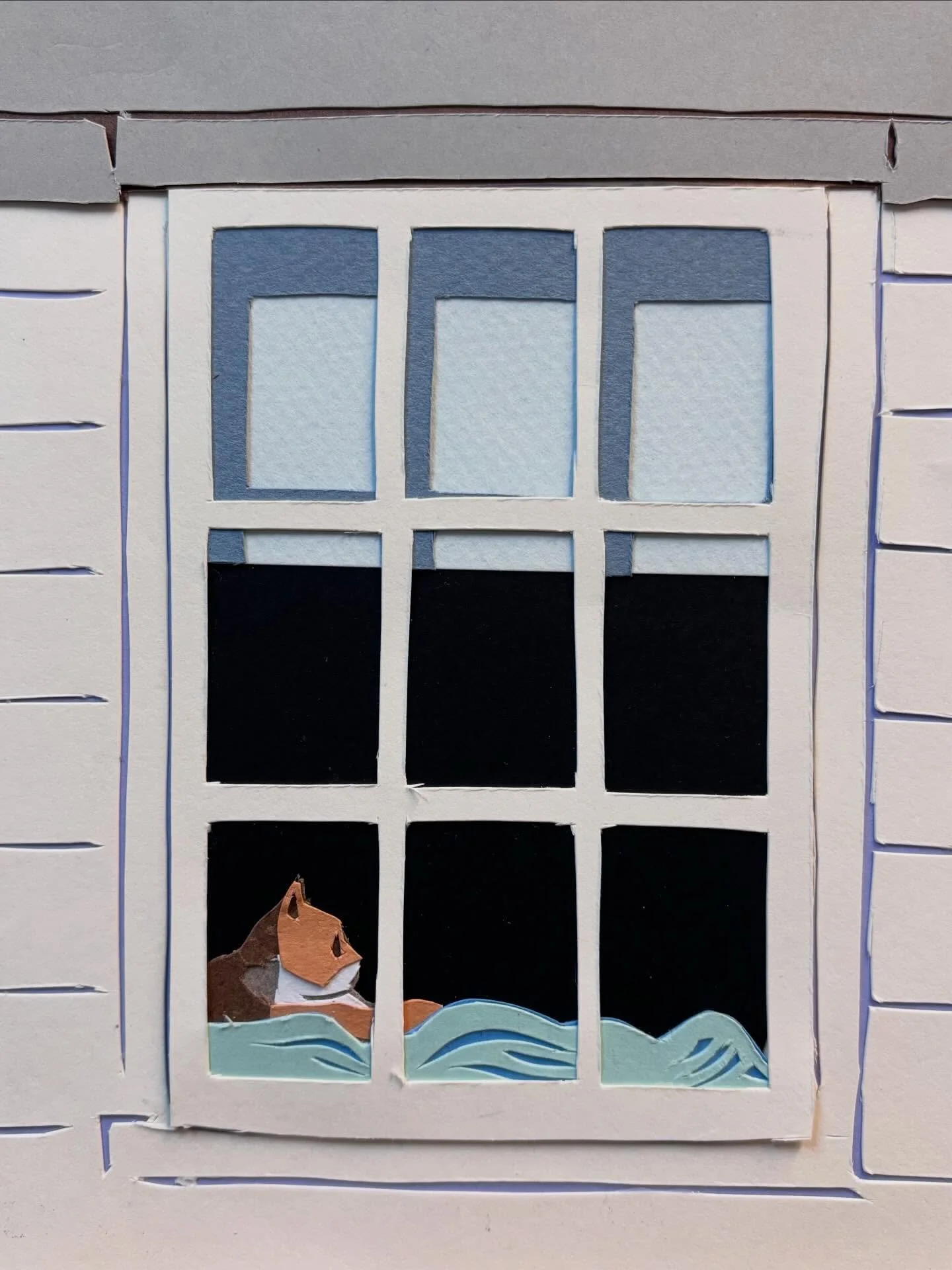 #SneakPreviewSunday new #cutpapercollage by #JosephOpshinskyFineArt - Garage Cat &amp; Full Moon Raccoon 
&bull;
&bull;
&bull;
#raccoons #cat