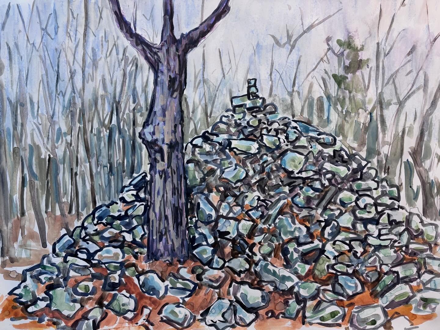 #WatercolorWednesday by #JosephOpshinskyFineArt -Appalachian Trail at the Pinnacle Rocks near Hamburg, Berks County, PA
&bull;
&bull;
&bull;
#appalachiantrail #berkscounty #watercolor