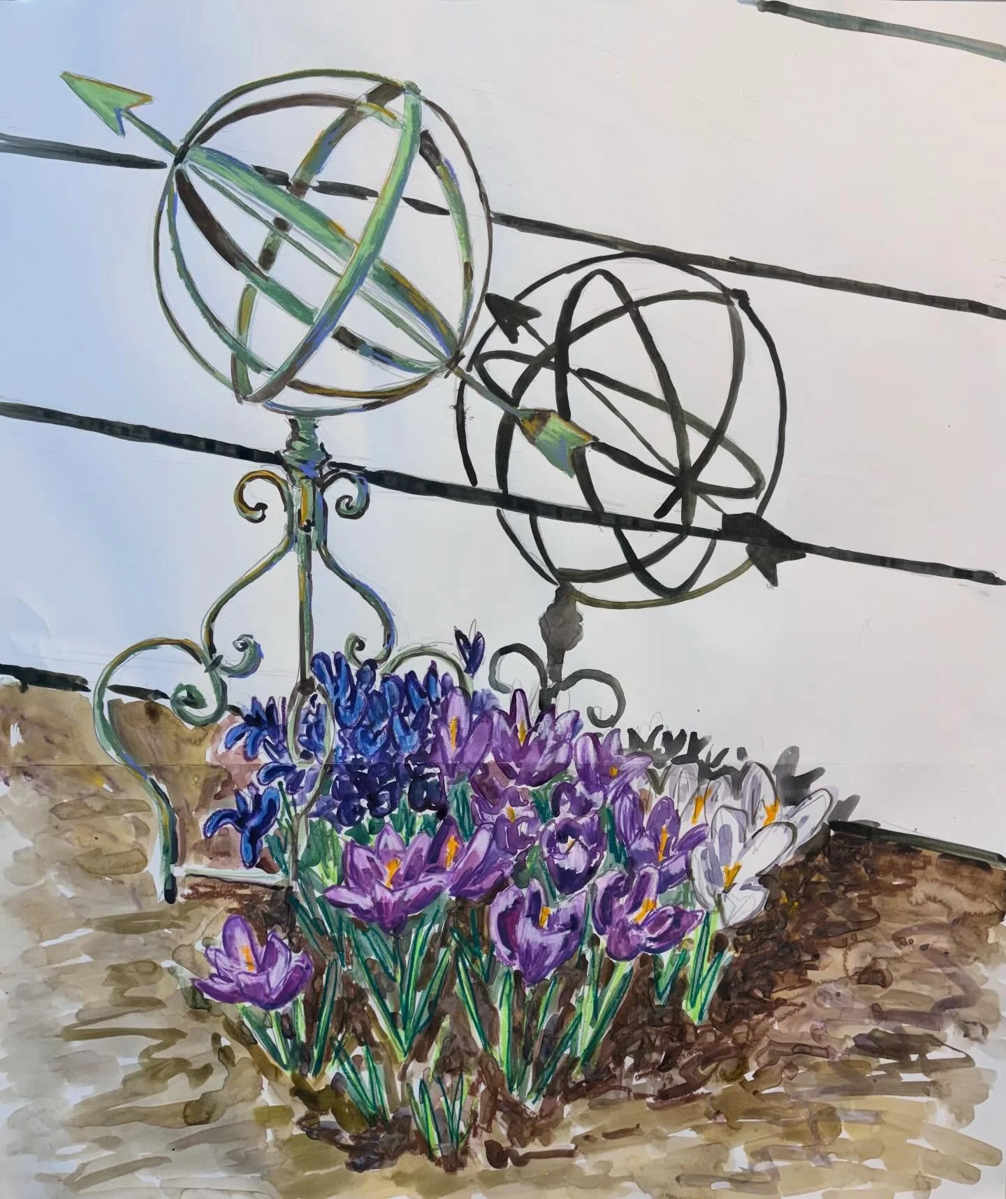 #WatercolorWednesday by #JosephOpshinskyFineArt - Early Spring Flowers - 
&bull;
&bull;
&bull;
&bull; 
#watercolor #inliquidartist #worksonpaper