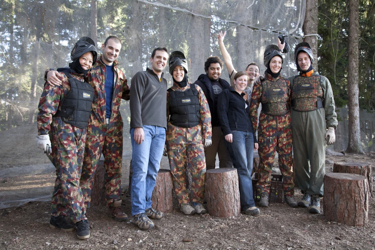 Paintball, Crans-Montana. De bons moments (sauf pour les perdants) passés entre amis!