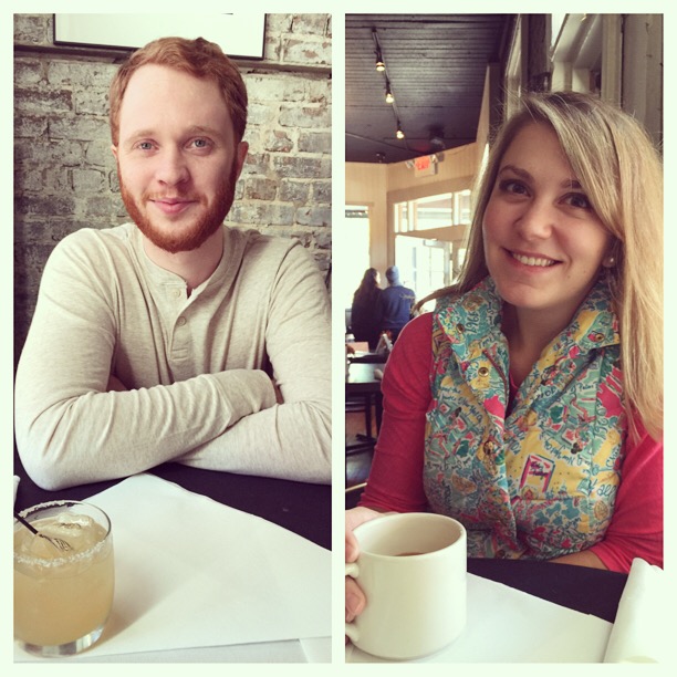My honey & I, at our favorite restaurant in Savannah -- B Matthew's!
