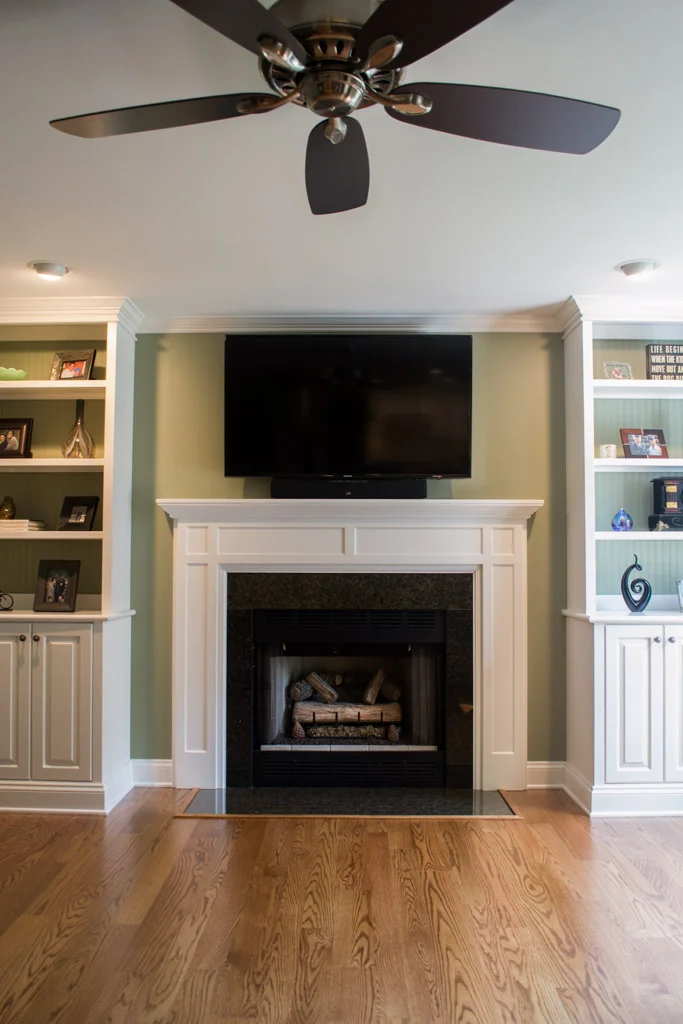 Cosgrove White Built In Bookshelves and Mantle — Sylvester