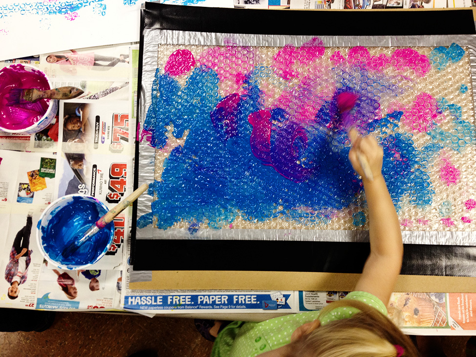 Bubble wrap printing.