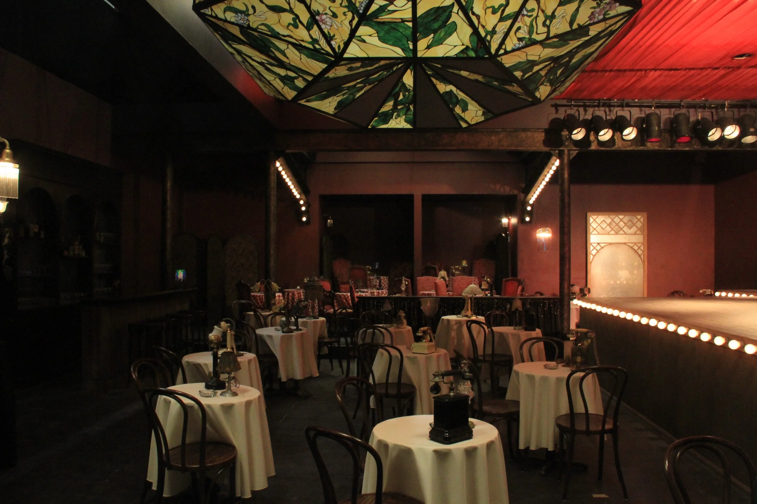 Fosse/Verdon. Stained Glass ceiling piece.