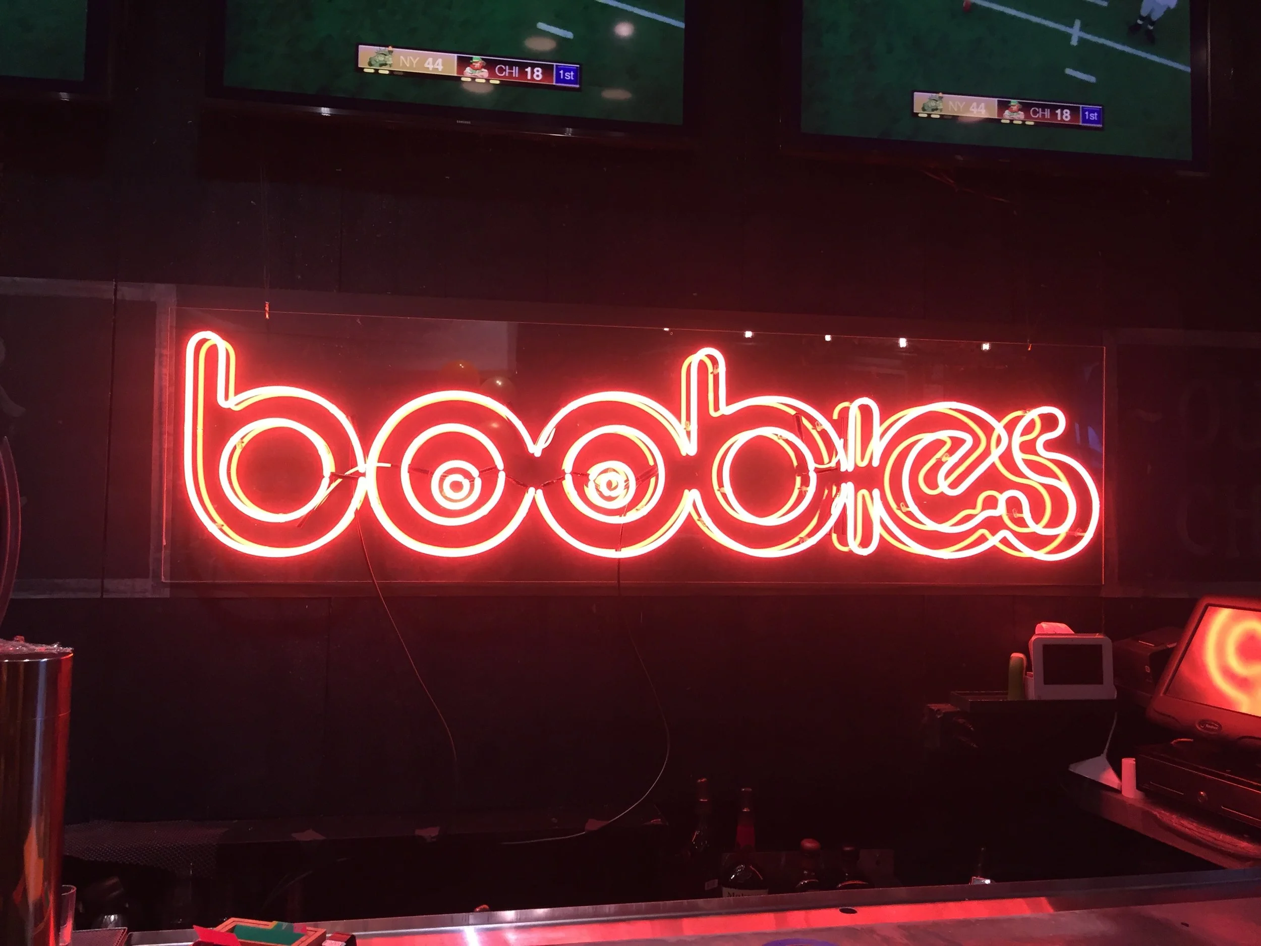 Difficult People - "boobies" neon 