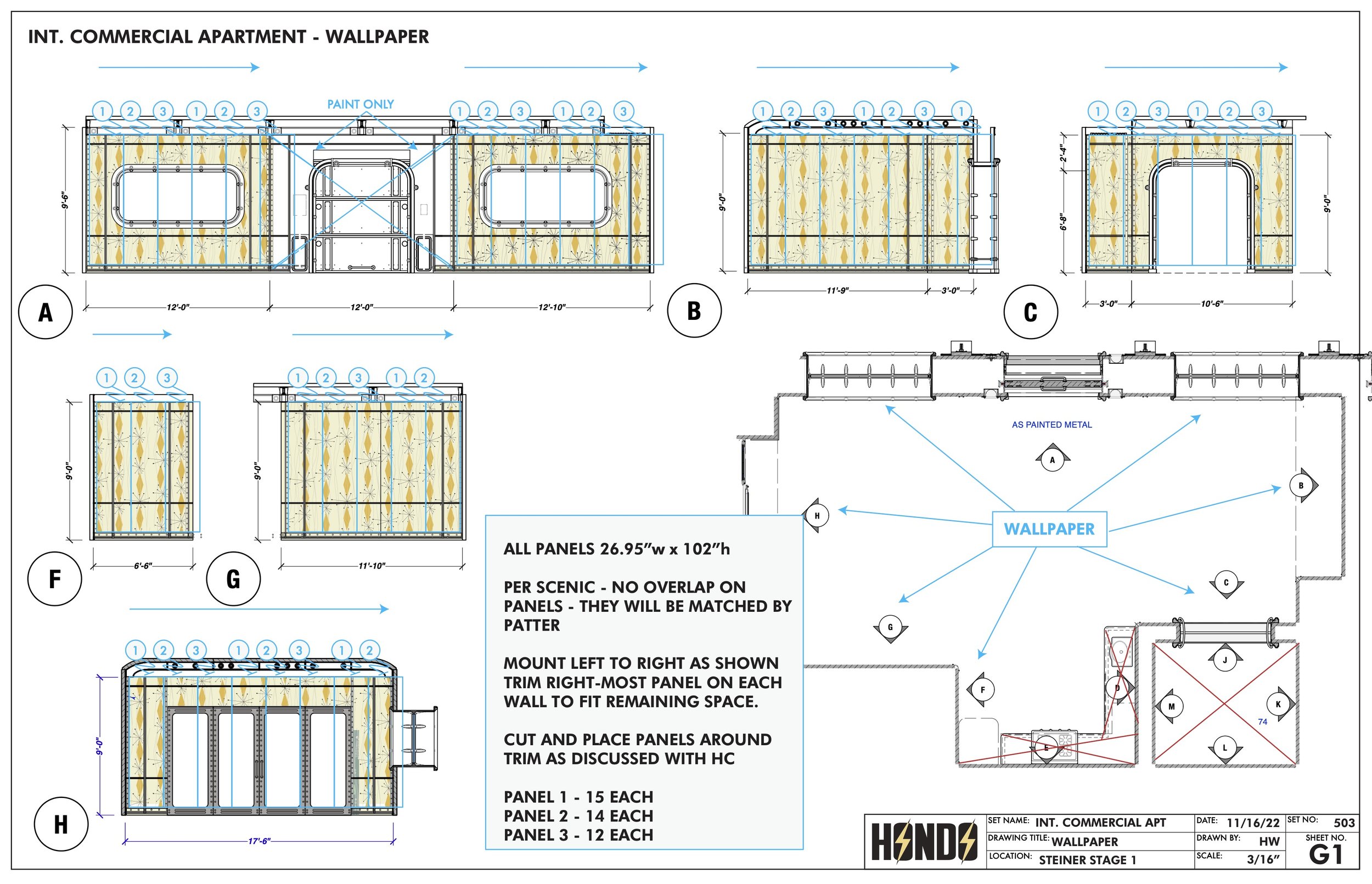 Graphics Layout - Int. Commercial Apartment Wallpaper