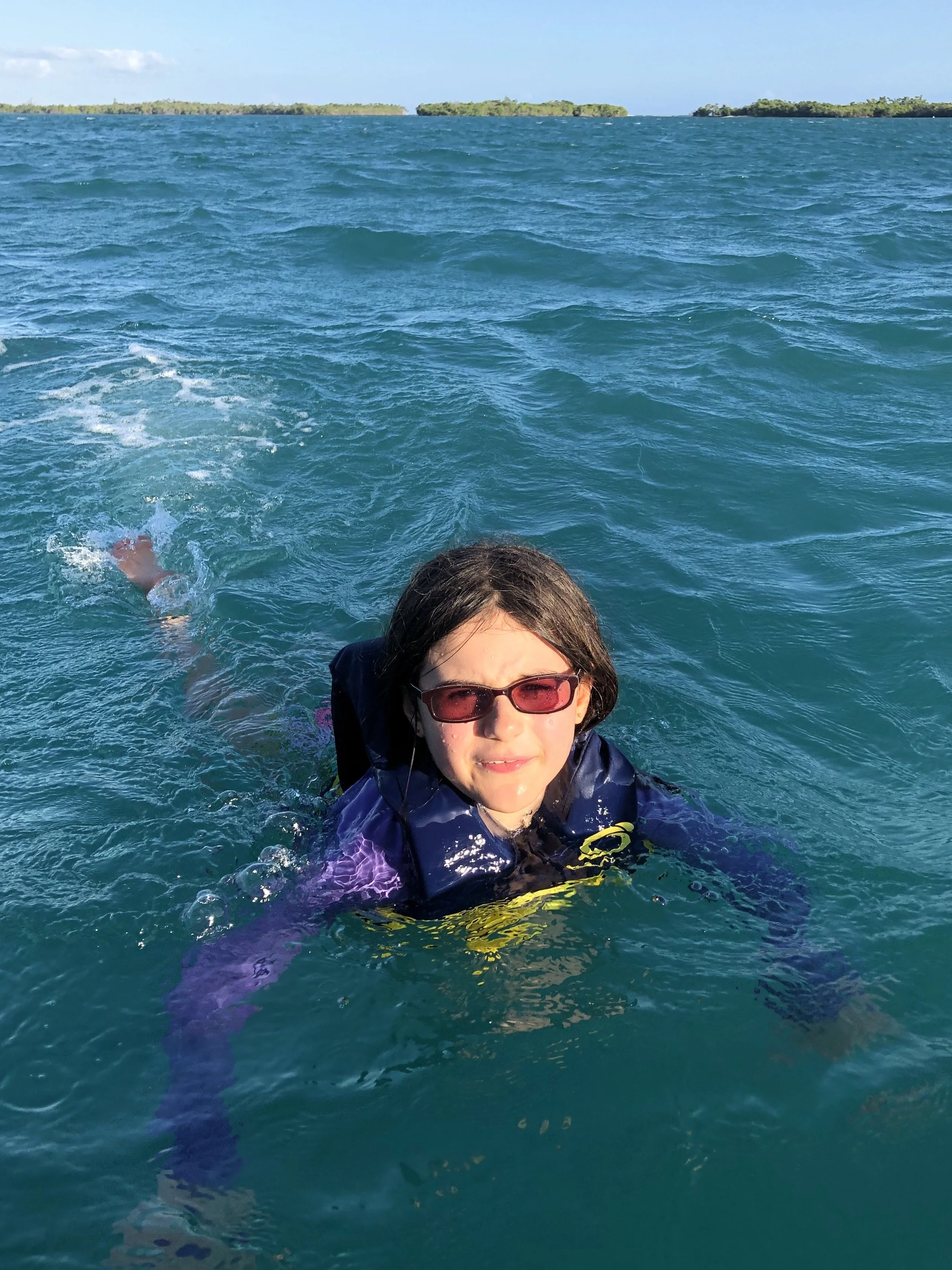 Floating in the open sea