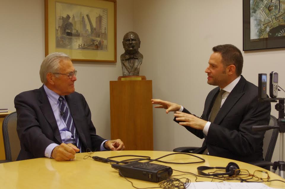 Jeff Brodsky interviewing former US Defense Secretary Donald Rumsfeld about Rumsfeld's first campaign for Congress in 1962.