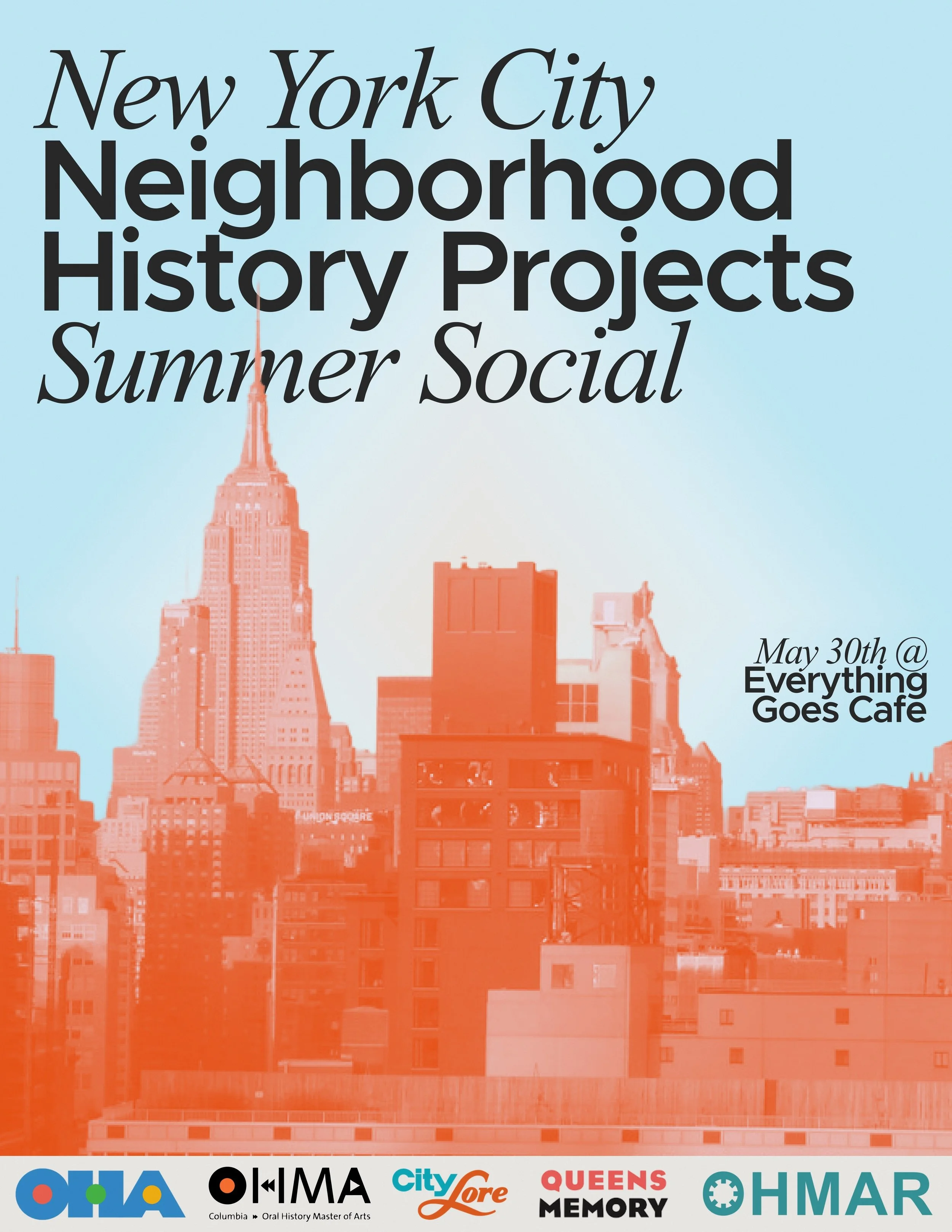 We invite anyone doing local history projects in the New York City area to join us for drinks and snacks on May 30, 2026 from 6-8 PM at&nbsp;Everything Goes Book Cafe,&nbsp;208 Bay St.,&nbsp;Staten Island. YES, we are finally completing our tour of t