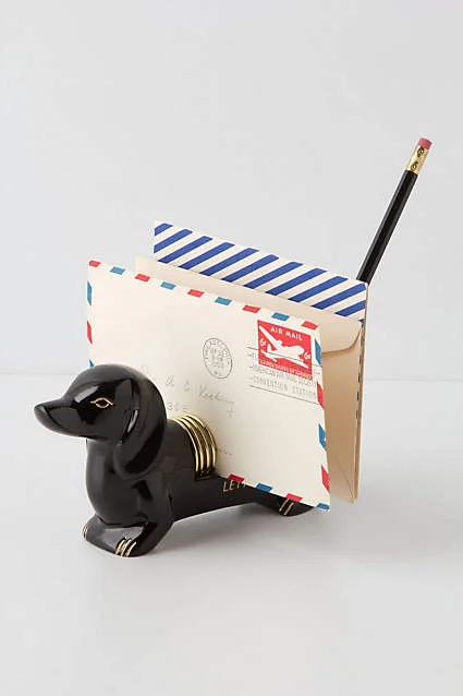 Dachshund Letter Holder -- no longer available from Anthropologie, but is my favorite desk buddy. :)