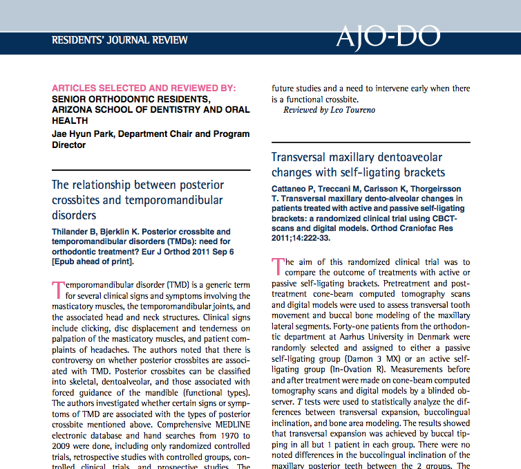 The relationship between posterior crossbites and Temporomandibular Disorders (TMD): resident review