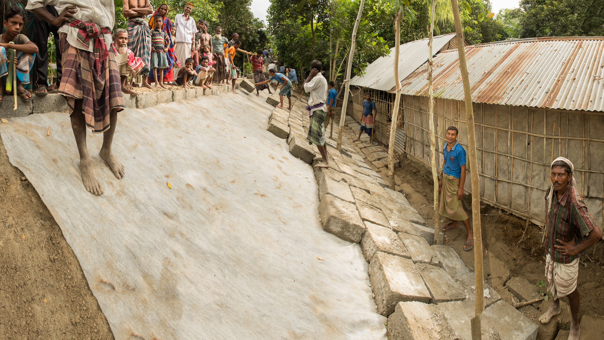  Embankment Construction In Village Along the Brahmaputra River 