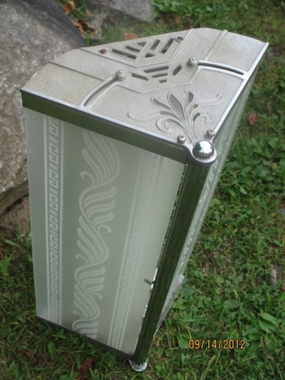 art deco etched glass walling light