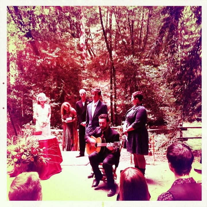  Singing at friend's wedding, California 