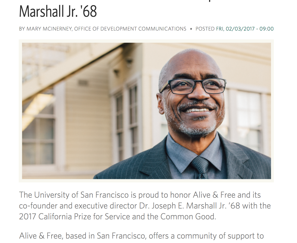 https://www.usfca.edu/news/usf-honors-alive-free-and-dr-joseph-e-marshall-68