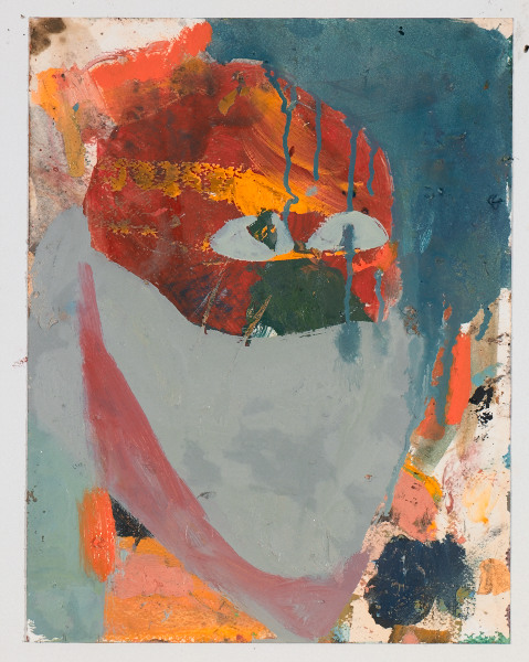 Head # 1, 2012, oil on paper, 14" x 10.5"