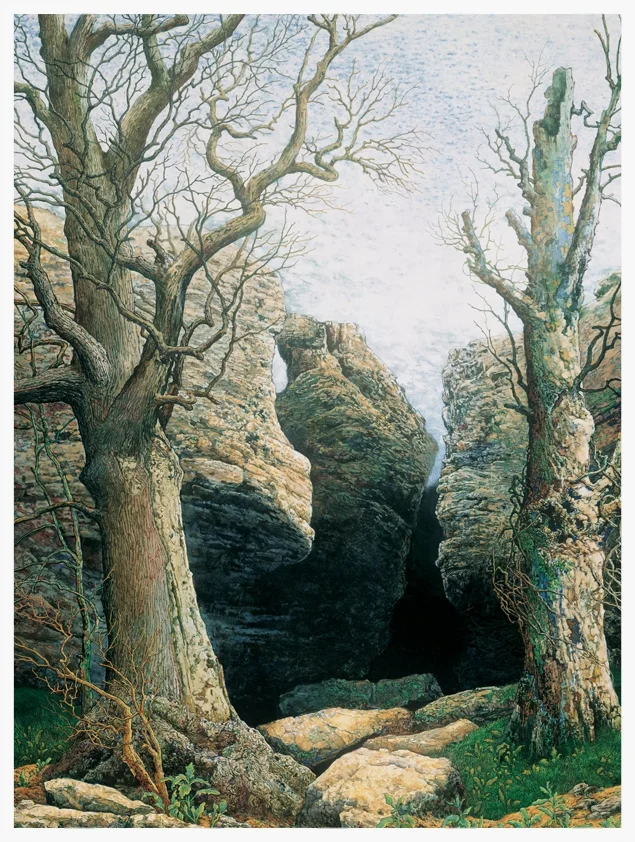 Entry in Fissure at Blackrock, 1996-97, oil on canvas, 48x36 inches, collection of Tennessee State Museum, Nashville,