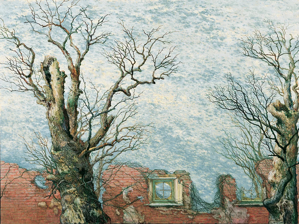 The Wall, The Passage, 1991, oil on canvas, 36x48 inches, collection of Kevin Curant, Appleton, Maine