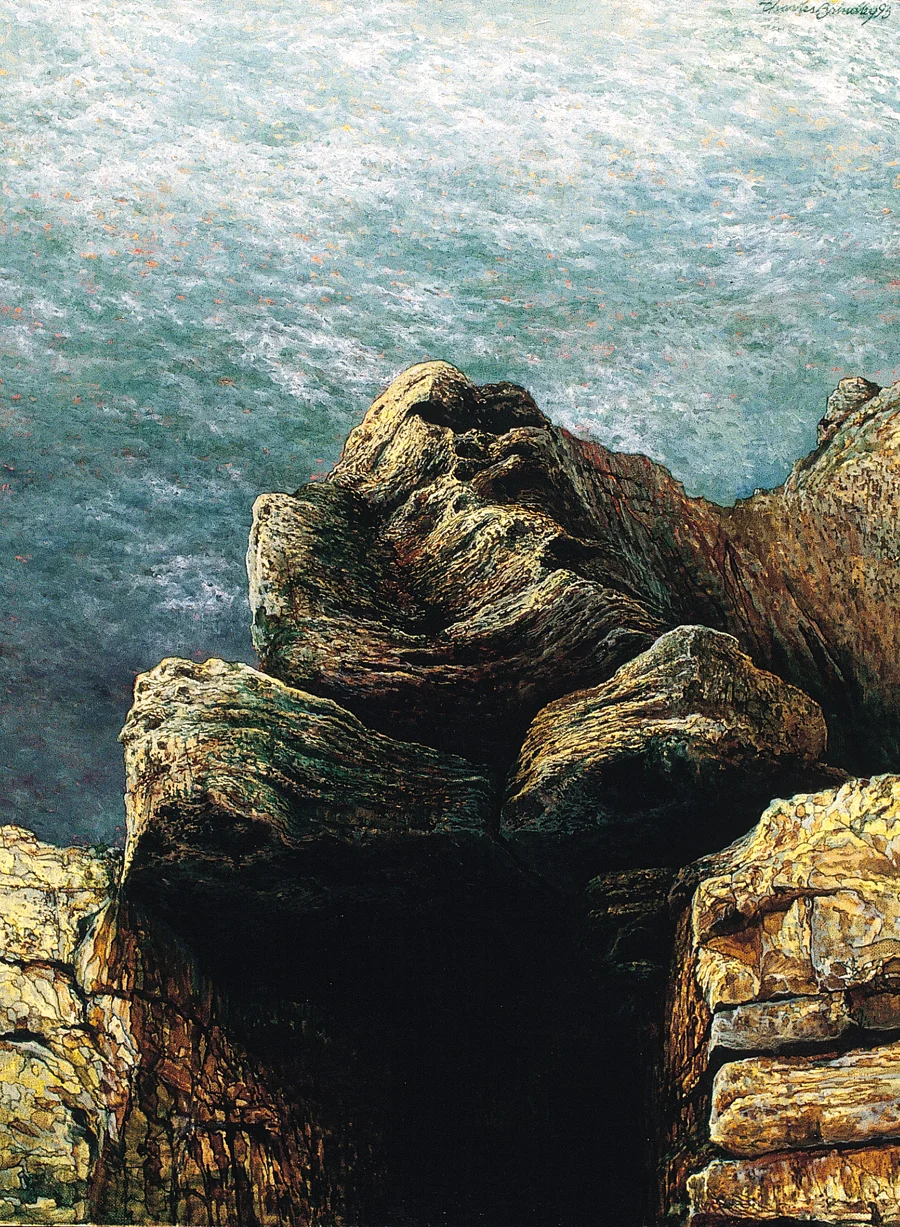 Temple Rock, 1993, oil on linen, 24x18 inches, collection of Linda and Michael Marzialo, Franklin, TN