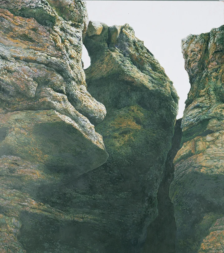 Fissure at Blackrock , 1994, oil on linen, 56x50 inches, collection of Citizens Bank, Evansville, IN