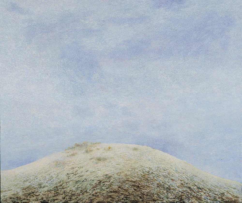Harpeth Burial Mound, Mid-Winter, 1985, oil on linen, 72x84 inches. Formerly American Embassy, Paris France. Collection of Columbia/HCA Healthcare Corporation.