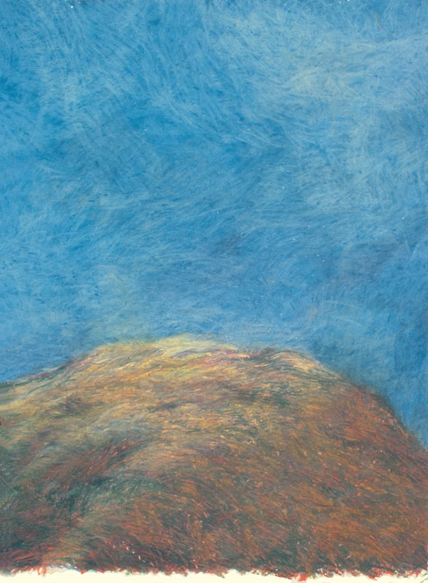Harpeth Burial Mound no. 2, 1980, oil pastel on paper, 28x22 inches, collection of David White, Laguna Niguel, CA