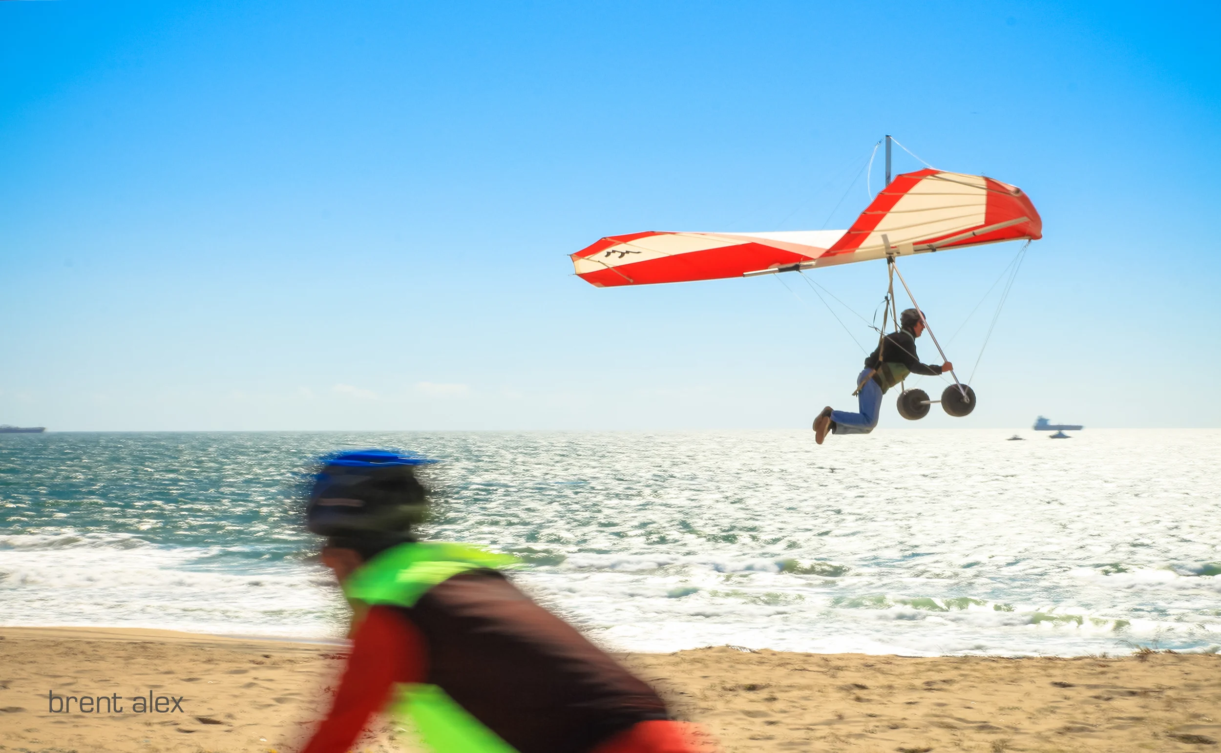 The Birdman soars into the skies. The envy of all flightless birds is free beneath the wind. 