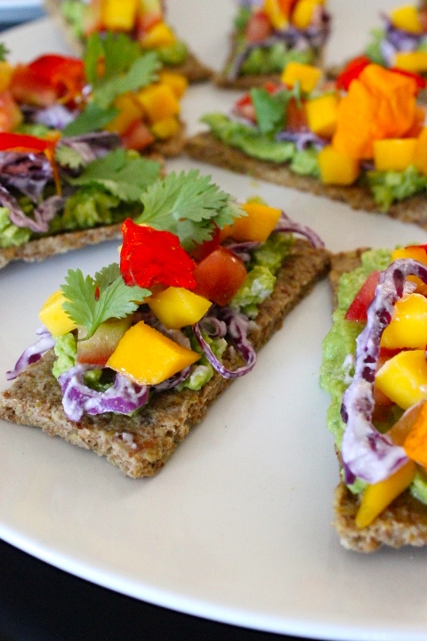 Another version using raw flatbread and purple cabbage