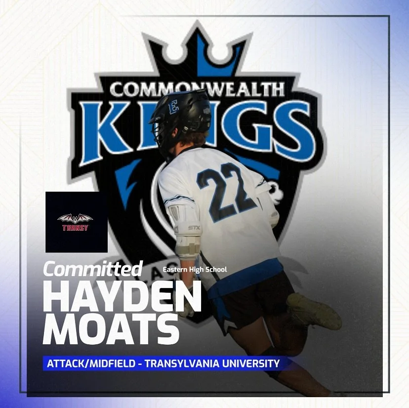 🚨Commitment Alert🚨

2026 Attackman/Midfielder Hayden Moats of Eastern High School has committed to Transylvania University! TU is adding a high IQ player who can create goals in multiple ways by being a swing man to get it to the backside or hammer