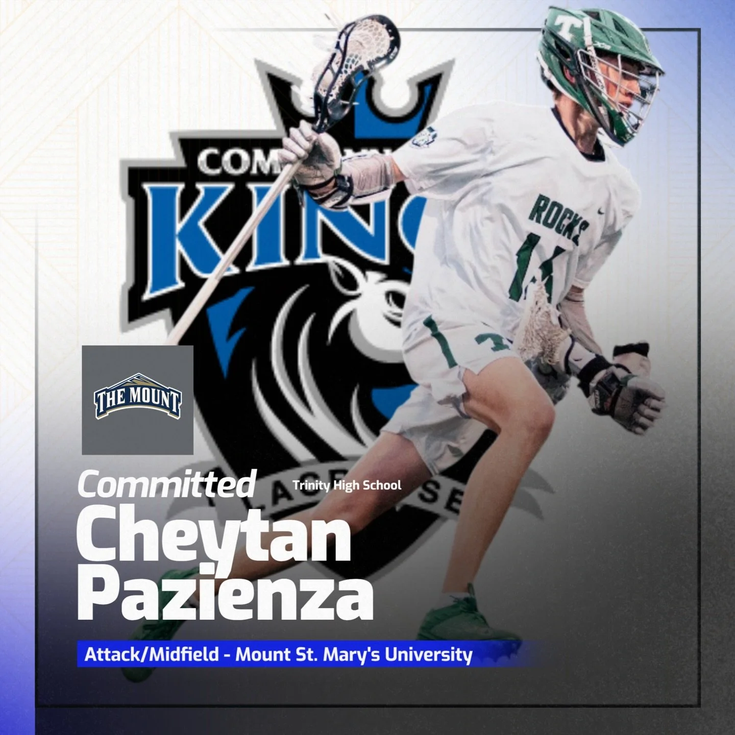 🚨Commitment Alert🚨

2027 Attackman/Midfielder Cheytan Pazienza of Trinity High School has committed to Division 1 Mount St. Mary&rsquo;s University! Cheytan is a threat to every defense he is playing against. He can stretch the field as a shooter w